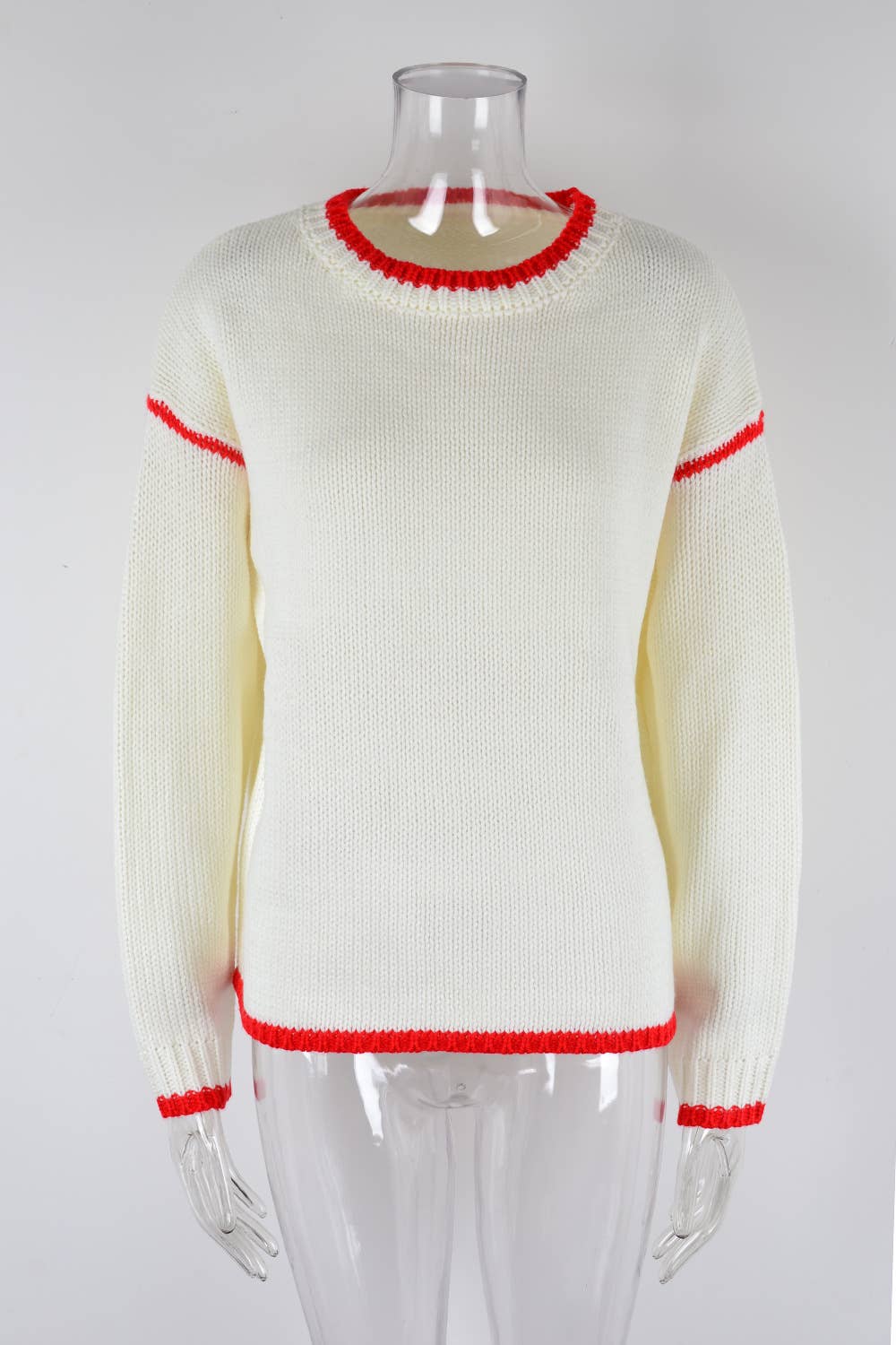 CWOSWL1042_Casual Crew Neck Pullover Long Sleeve Sweater