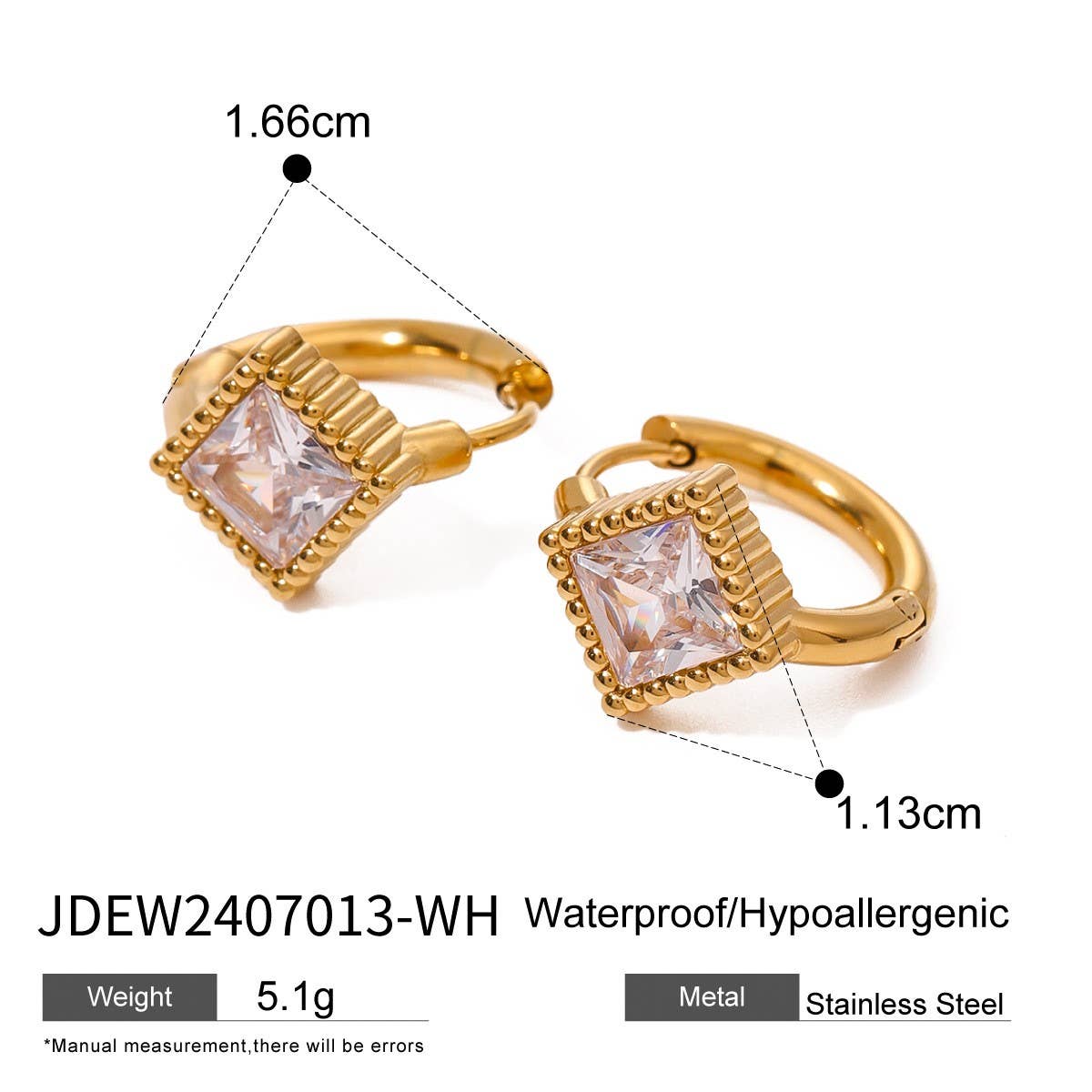 18K GOLD TITANIUM STEEL ZIRCON HIGH-END EARRINGS_CWASC1677