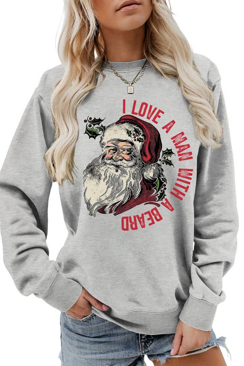 CWTBLL01329_SANTA LETTER PRINT CHRISTMAS PULLOVER SWEATSHIRT