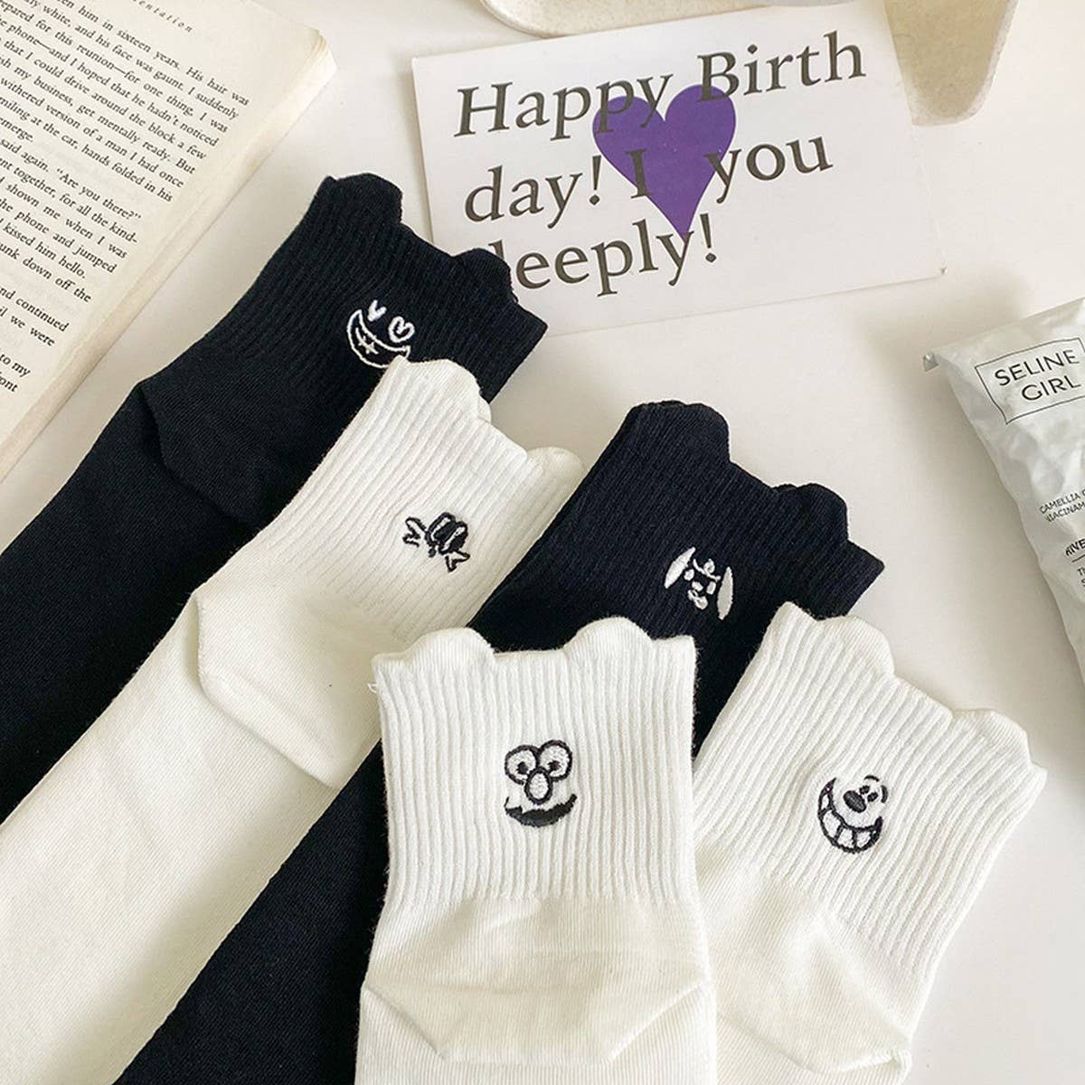 CWMS2497_SPRING AND SUMMER BREATHABLE FUNNY WOMEN'S SOCKS