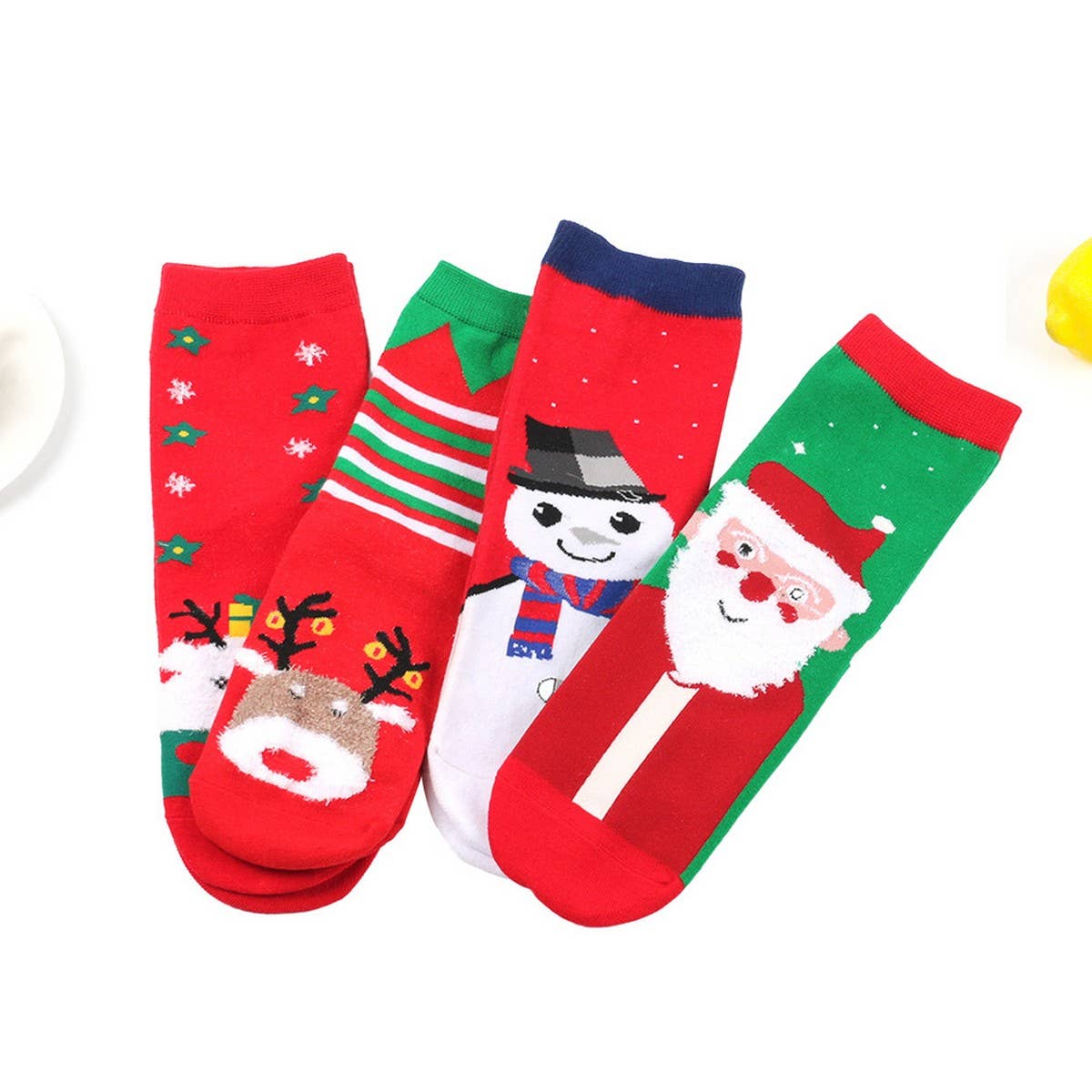 CWMS0818_Santa Claus Cartoon Elk Snowman Christmas Socks