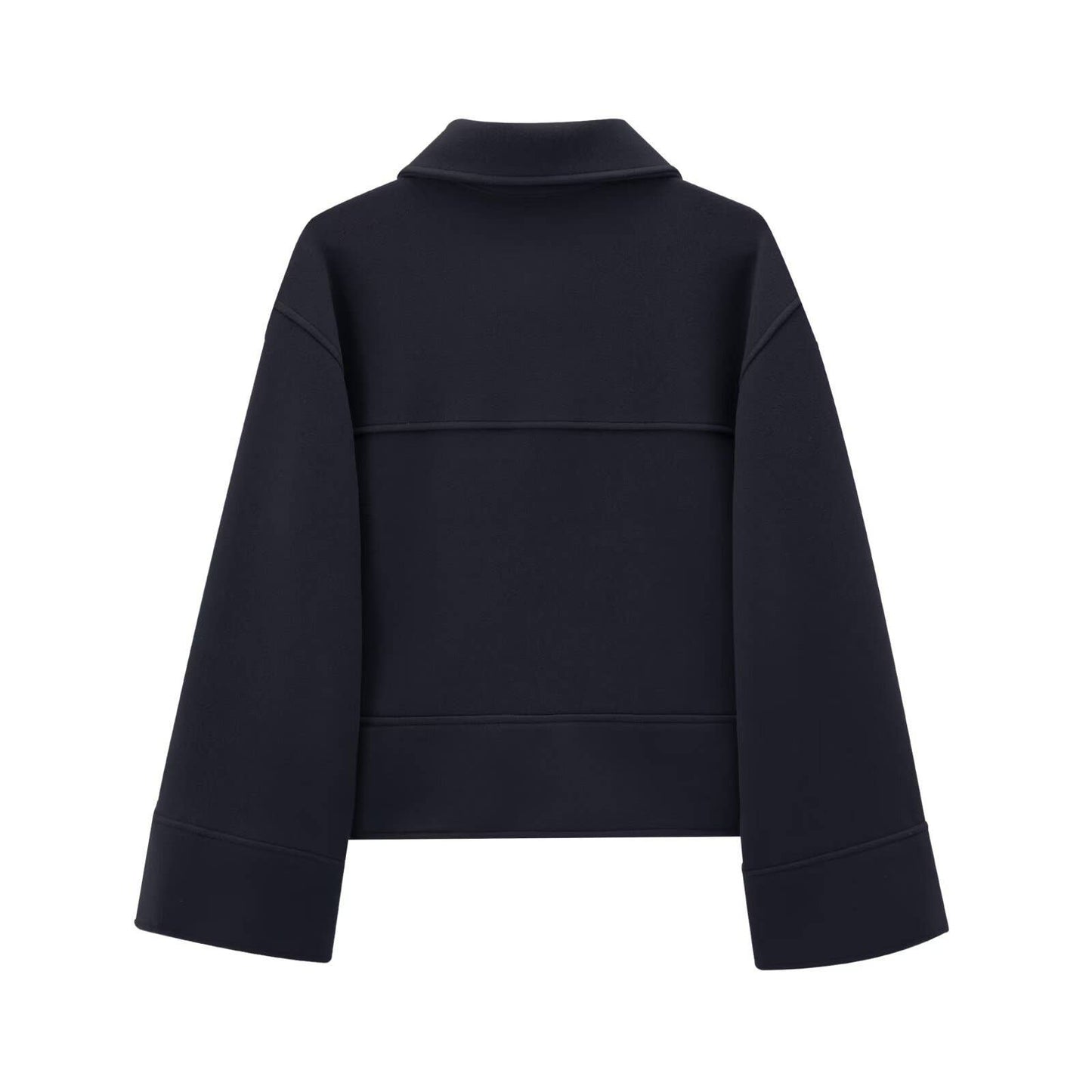 CASUAL LAPEL SINGLE BREASTED SOLID COLOR COAT