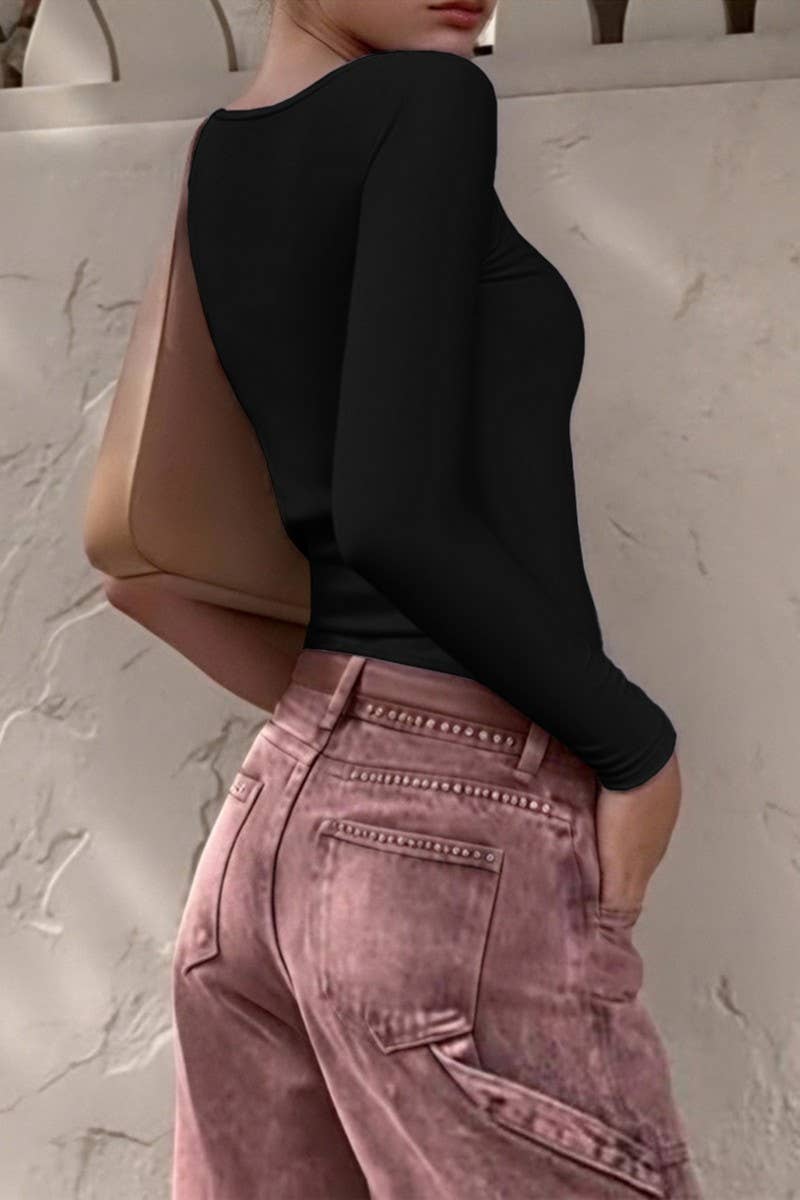 CWTBLL01017_TRENDY SLIM LONG SLEEVE BASE TEE