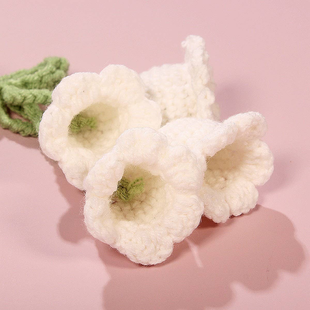 HANDWOVEN LILY OF THE VALLEY FLOWER KEYCHAIN