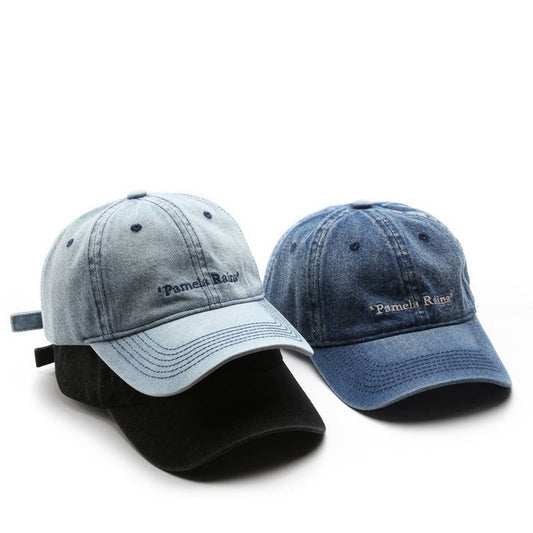 CWAH3209_DISTRESSED DENIM FASHION CASUAL BASEBALL CAP