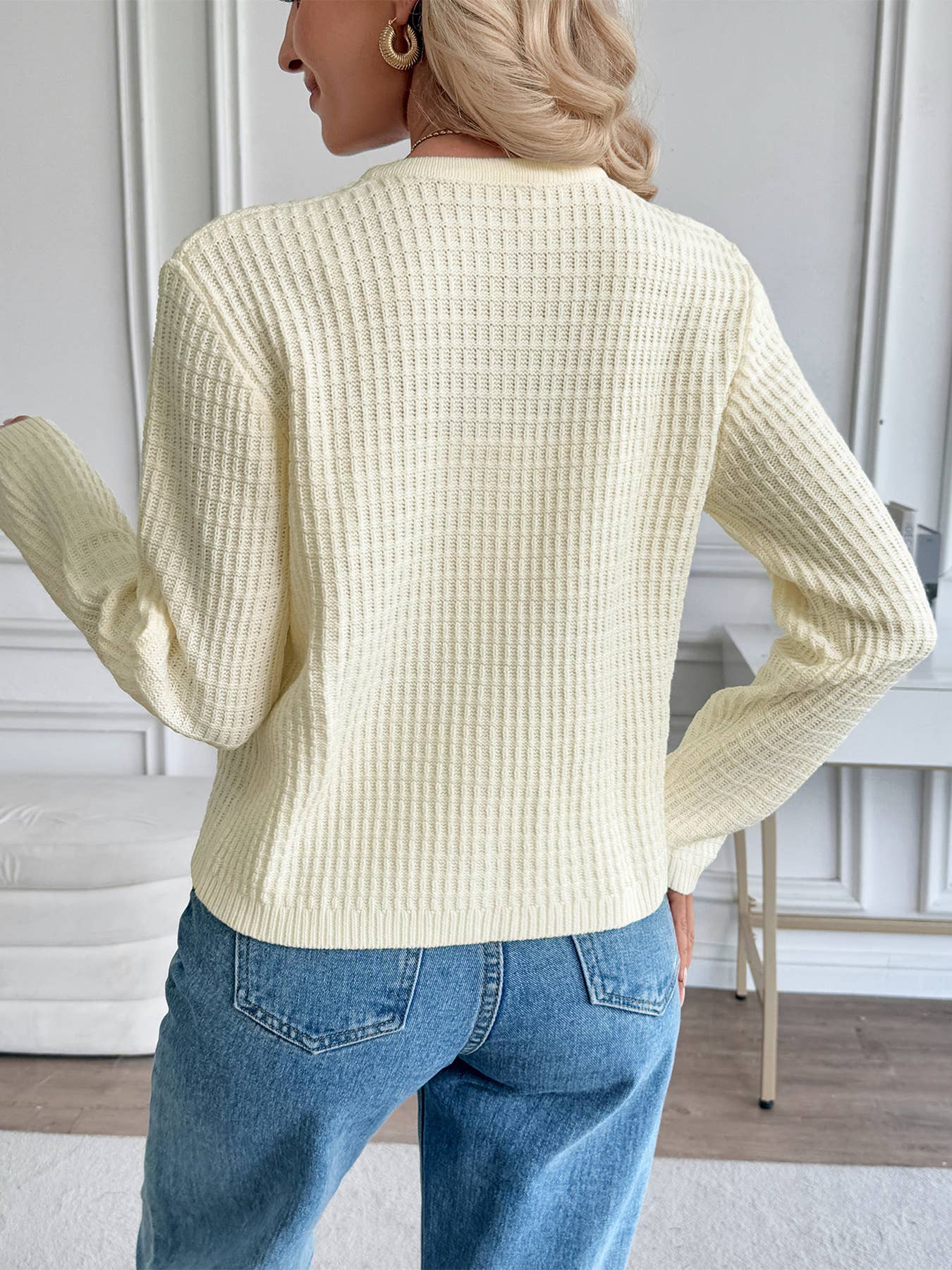 Casual Korean-style metal button cardigan