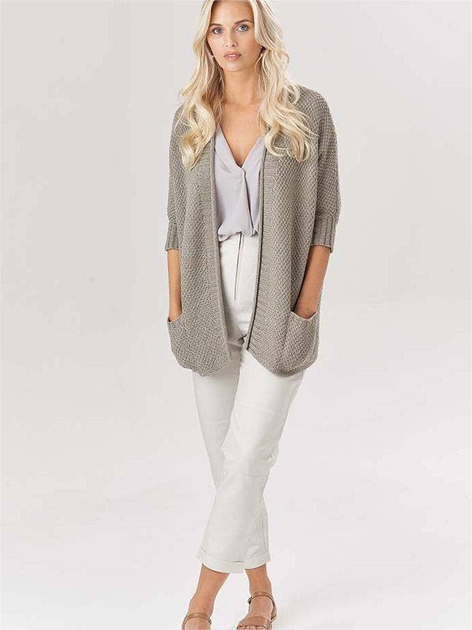 COMMUTER OL LARGE SIZE LOOSE KNIT CARDIGAN