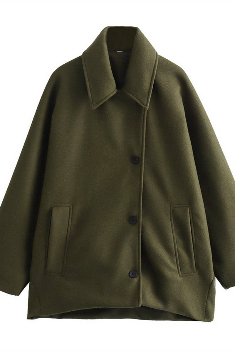 CWOCO1094_SOLID COLOR LAPEL POCKET LONG SLEEVE COAT