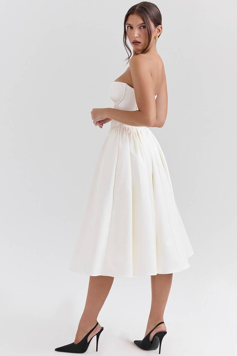 CWDTD0469_STRAPLESS SEXY BACKLESS MIDI DRESS
