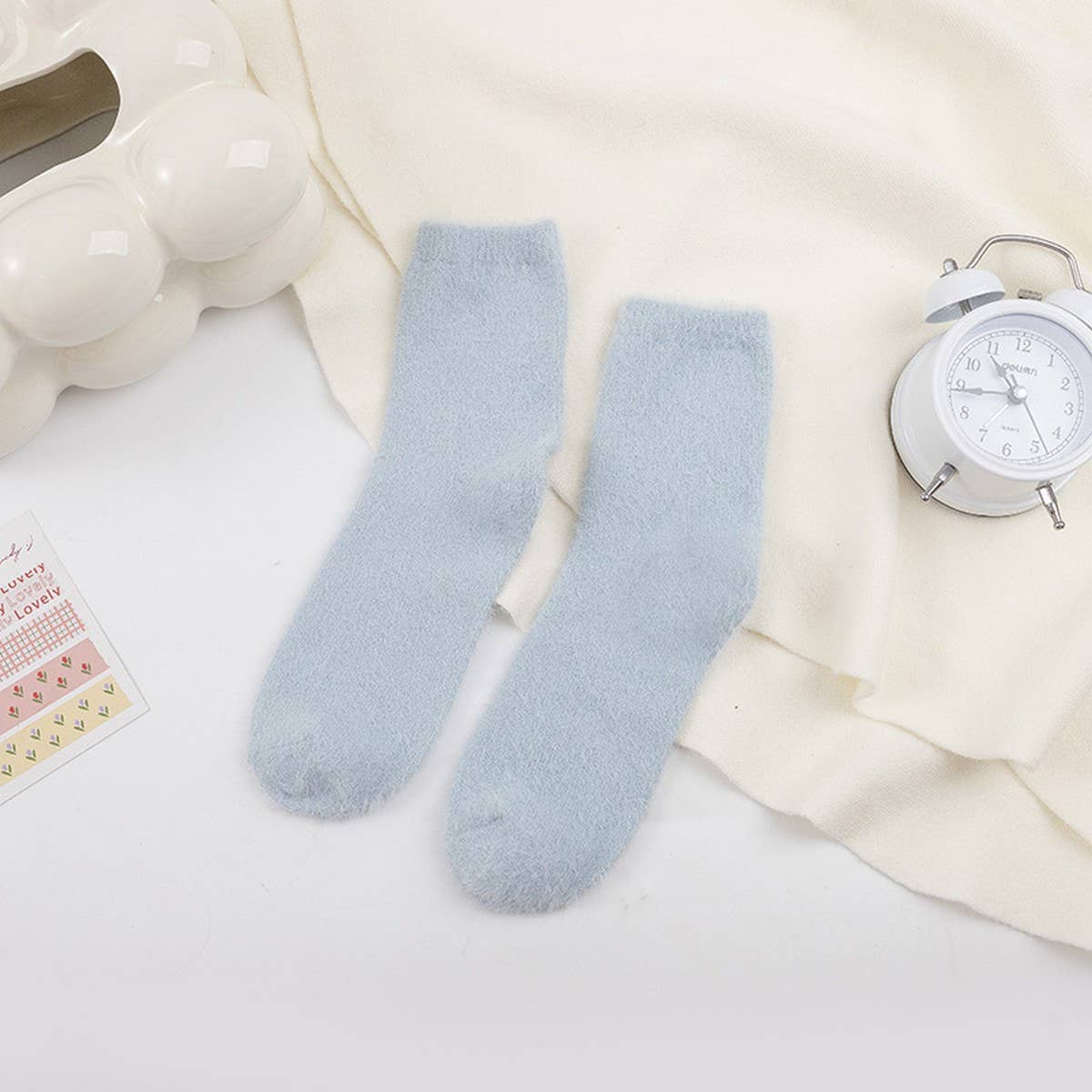 WINTER WARM MID-TUBE SOCKS SOLID COLOR SOCKS