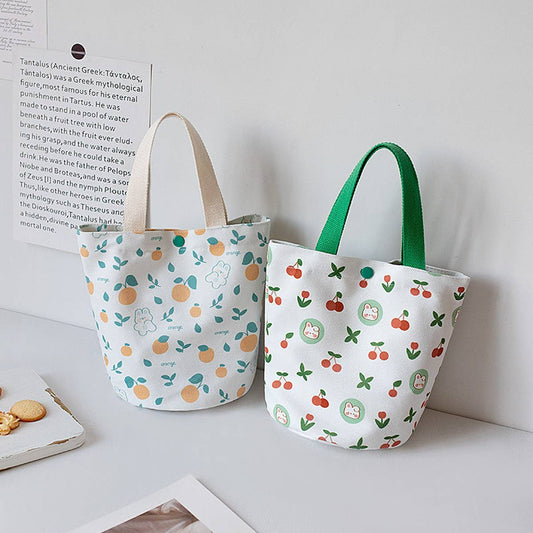 Summer Canvas Bucket Tote Bag for Girls, Small_CWAB5668