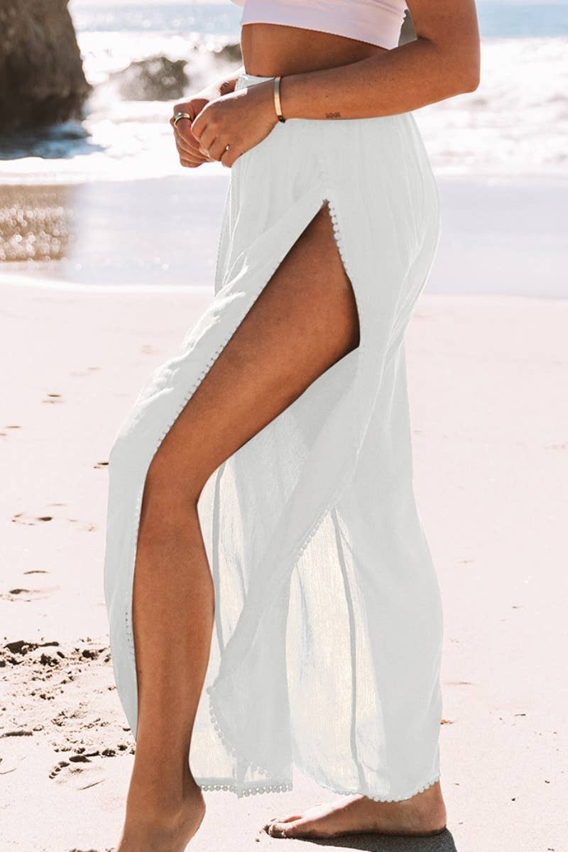 CWBMP0158_SUMMER CASUAL SPLIT HIGH-WAISTED PANTS