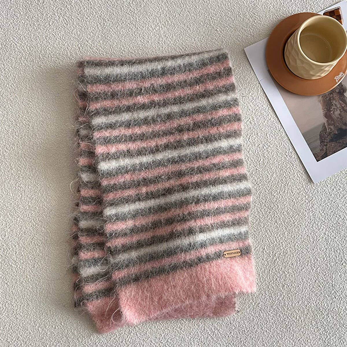 Plush Knit Striped Wool Blend Scarf for Winter_CWASC2363