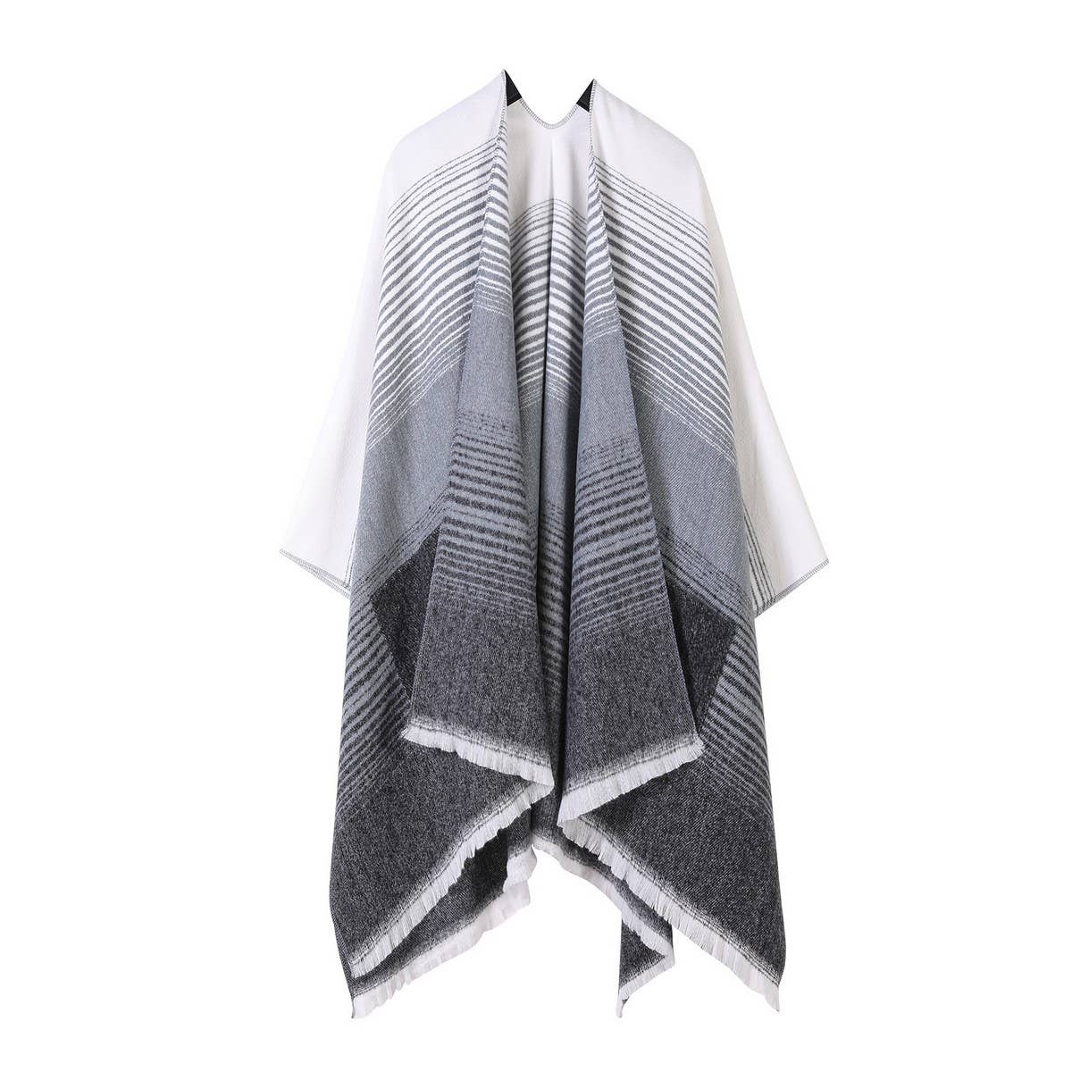 FASHIONABLE SHAWL IMITATION CASHMERE SLIT CAPE
