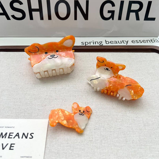 Cute Yellow Dog Acetate Hair Claw Clip