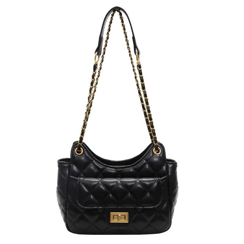 Diamond-shaped chain underarm bag