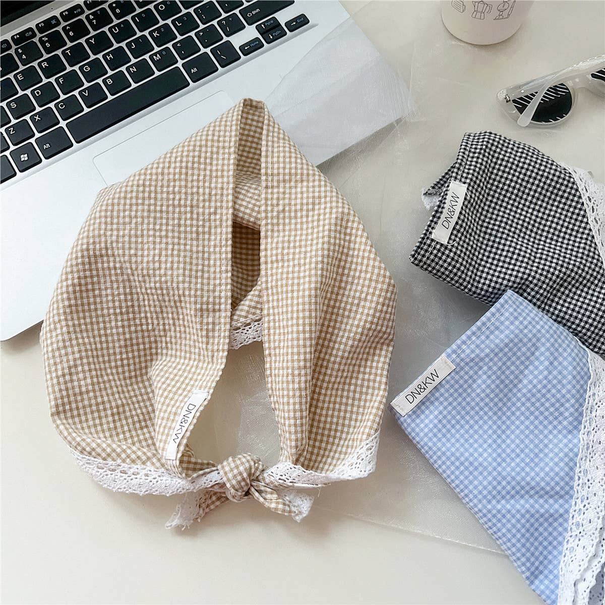 Plaid Cotton Linen Triangle Scarf ??Sun Protection_CWASC0839