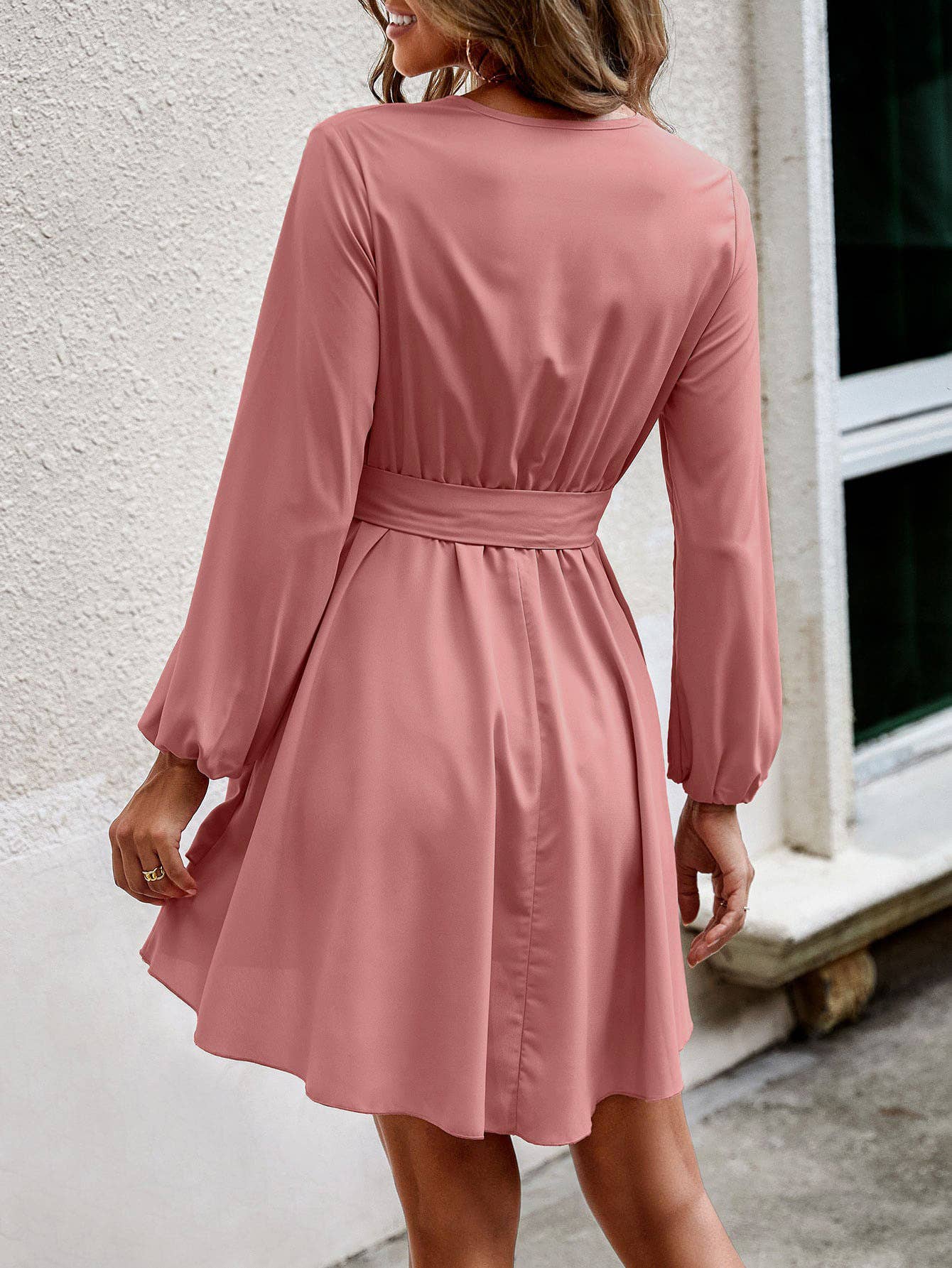 Elegant style strap slimming V-neck dress