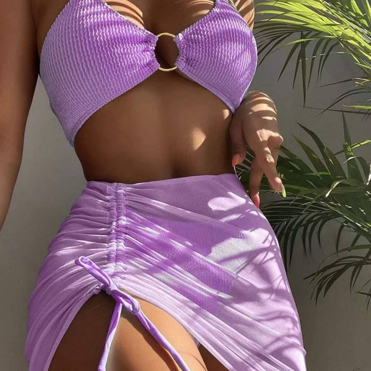 Women's 3 Piece Bikini Set - Halter Swimsuit