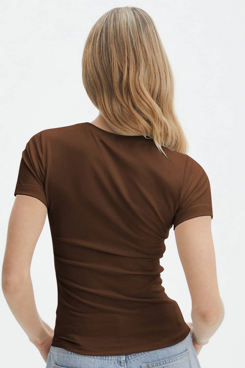 CWTTS1584_FASHION SIMPLE SLIM SEXY HOT GIRL PURE DESIRE TOP