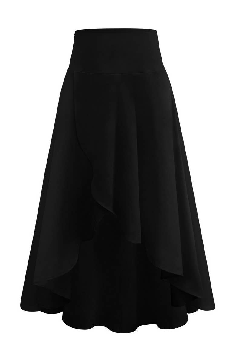 CWBLS0653_SUMMER ELEGANT DRAPE SLIT SKIRT