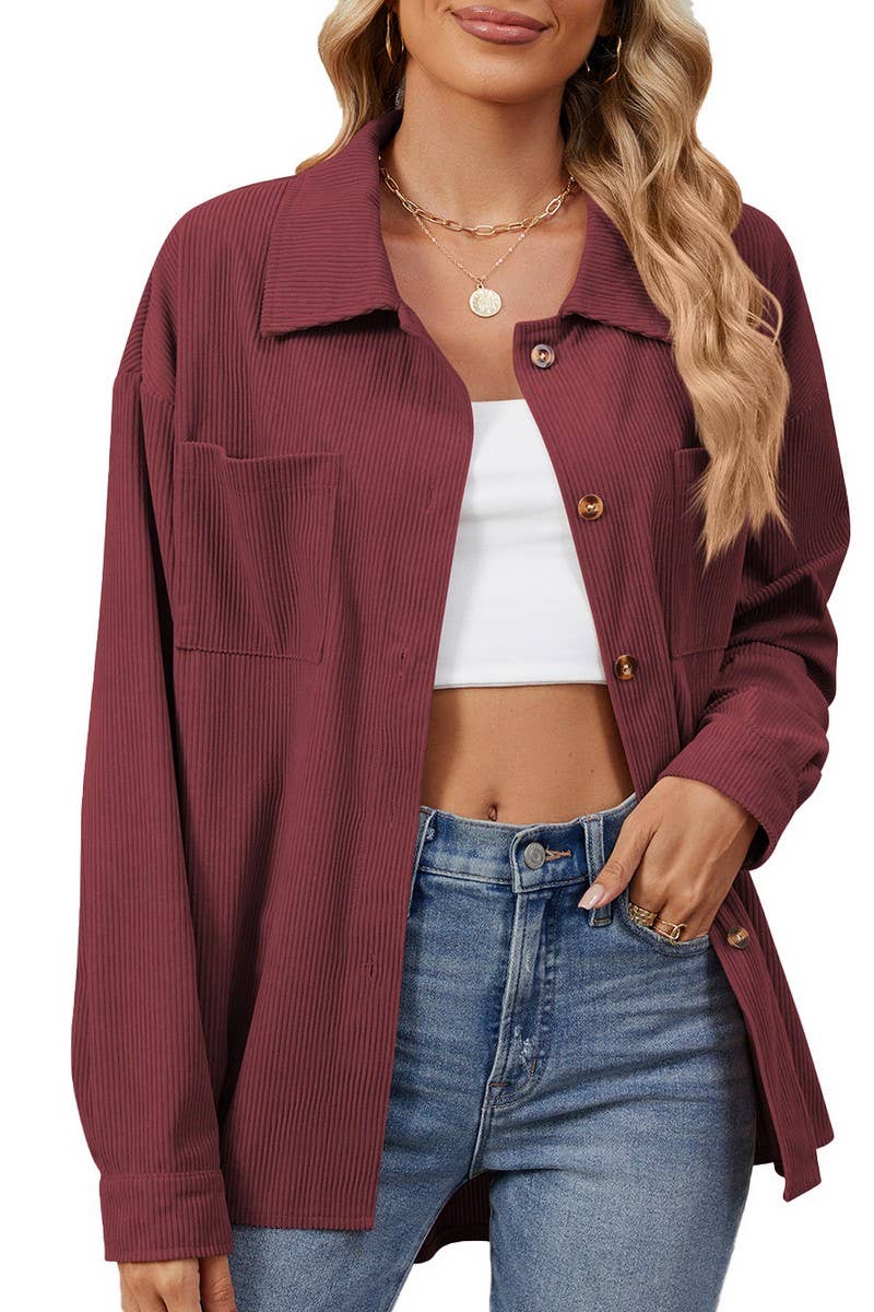 CWOCO0884_SOLID COLOR LAPEL POCKET KNIT SHIRT COAT