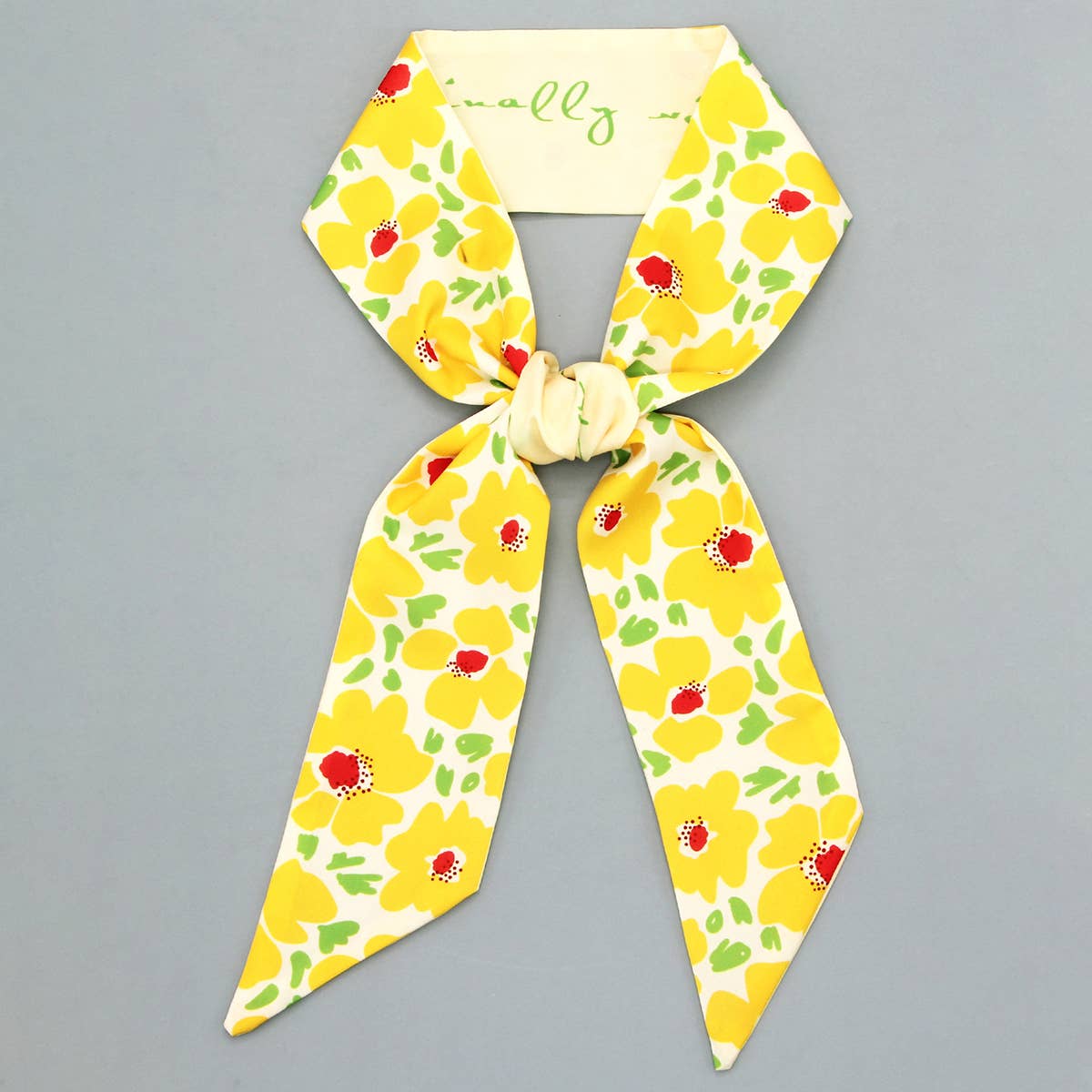 Floral Letter Twilly Scarf for Hair & Bag Accessor