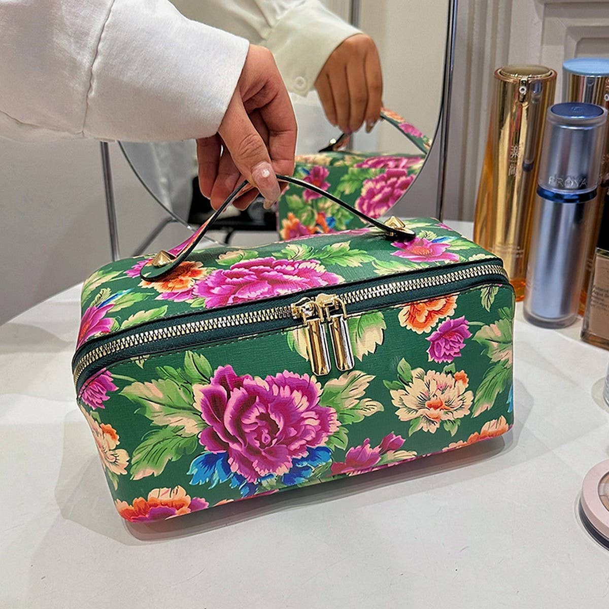 NEW CHINESE STYLE BIG FLOWER COSMETIC BAG_CWAB4499