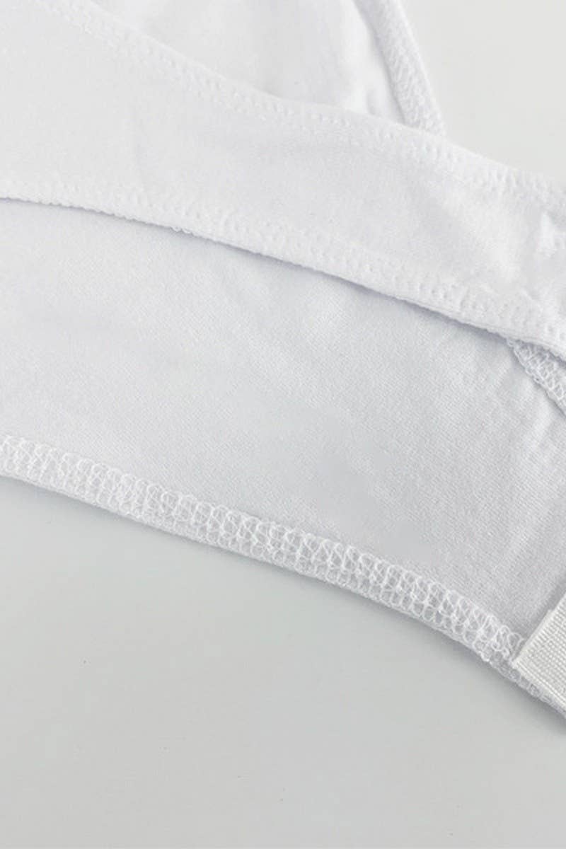 CWSBSS0044_SOLID COLOR V-NECK SHORT-SLEEVED BODYSUIT