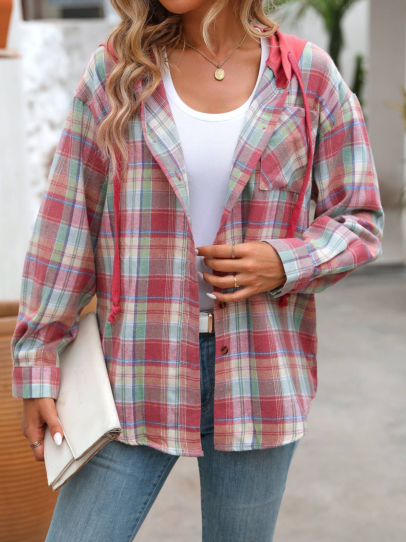 CASUAL FASHION OVERSIZE PLAID SHIRT