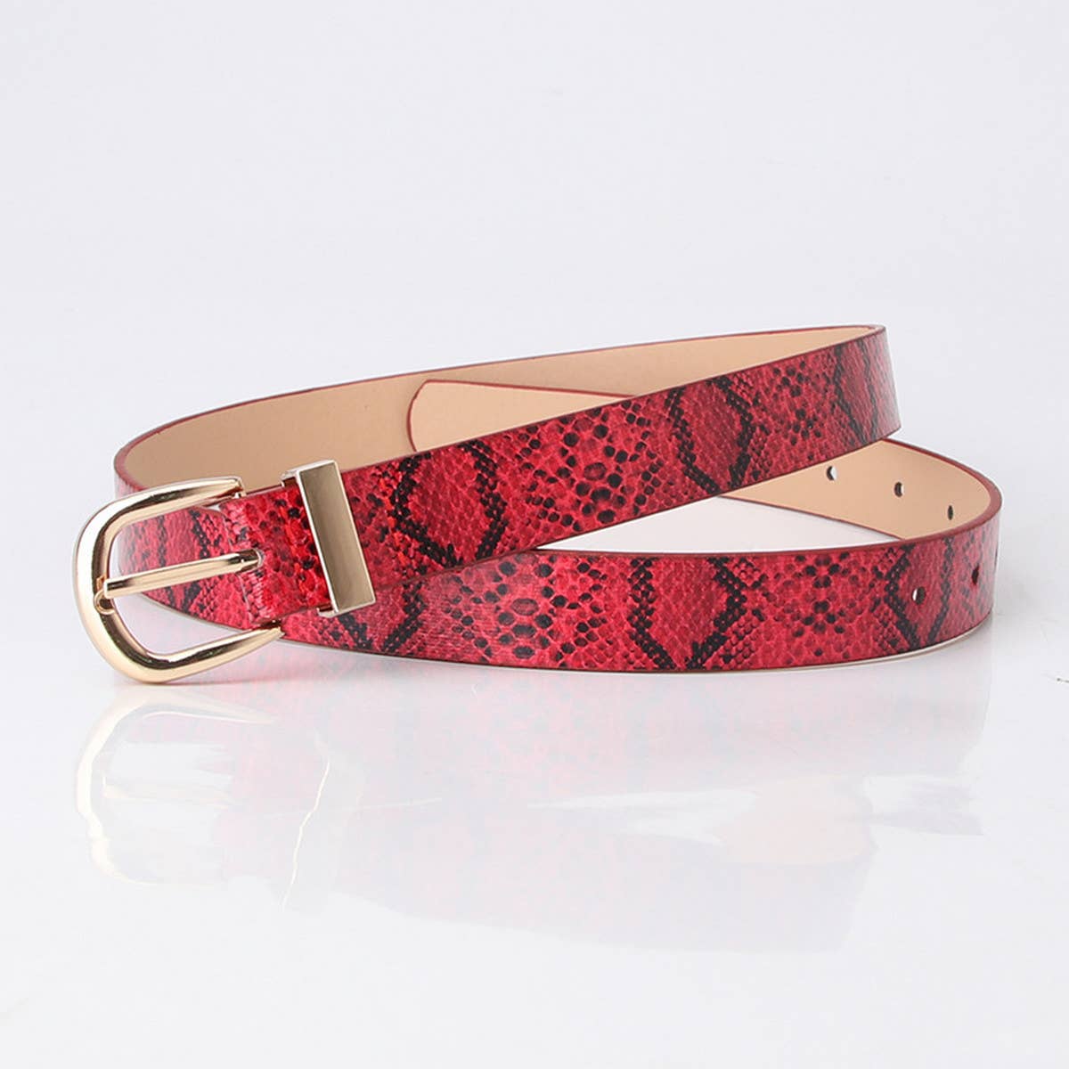CWABE0937_SIMPLE DECORATIVE SNAKE PRINT BELT