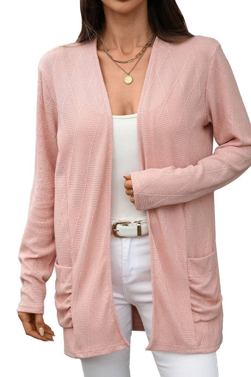 CWOCAL00857_SOLID COLOR LONG-SLEEVED KNITTED CARDIGAN JACKET