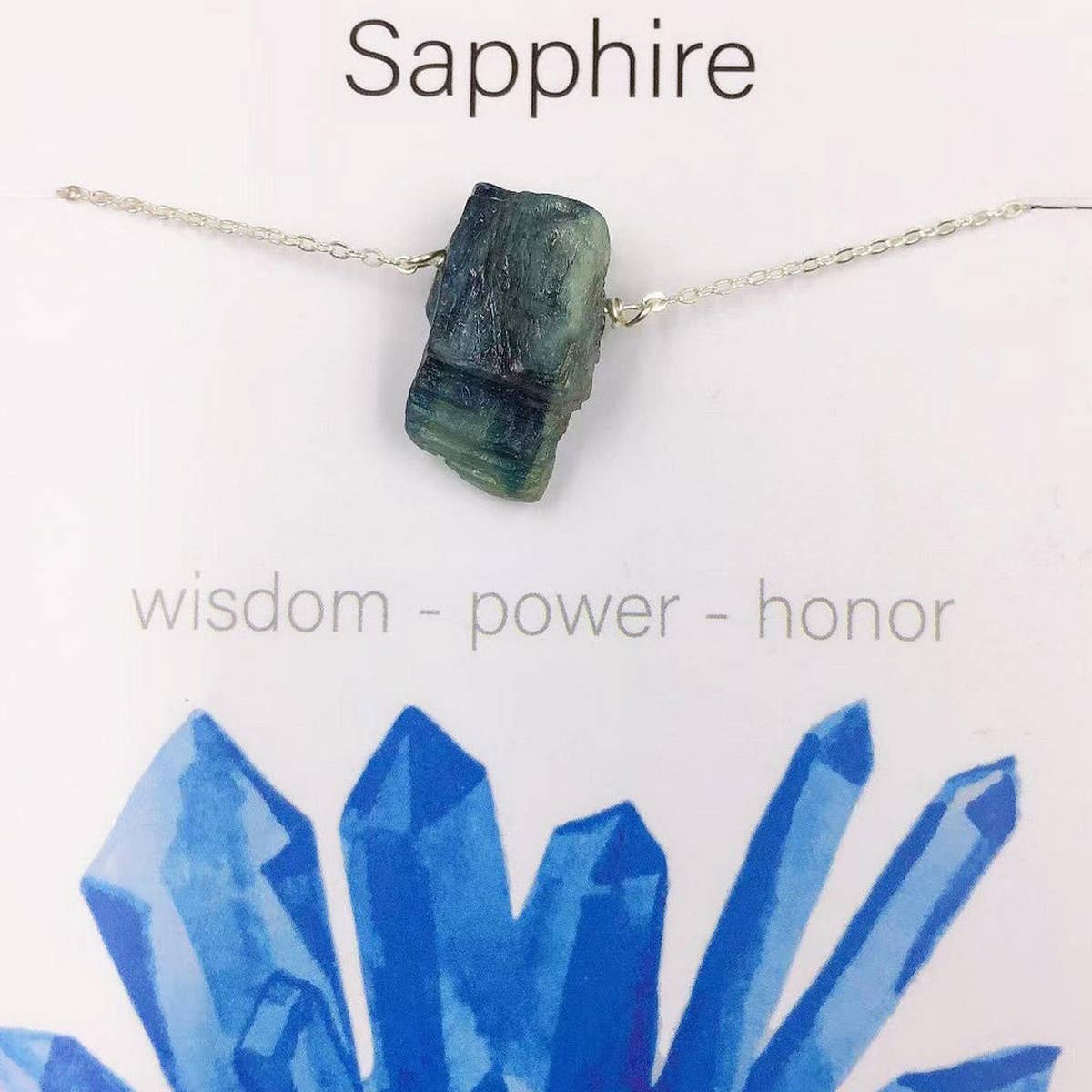 NATURAL CRYSTAL PENDANT NECKLACE WITH CARD