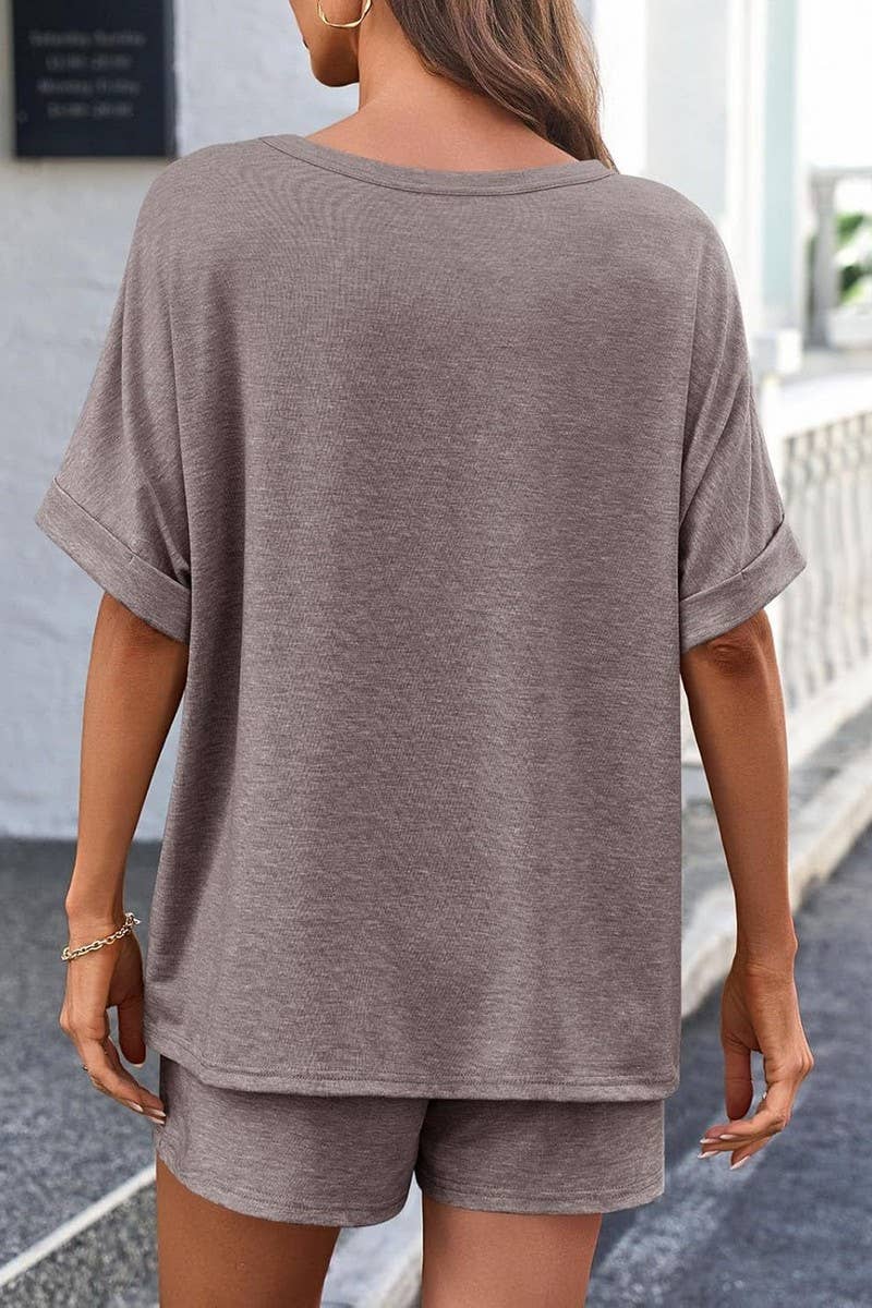 CWSTB2108_CASUAL OVERSIZED TEE AND DRAWSTRING SHORTS SET