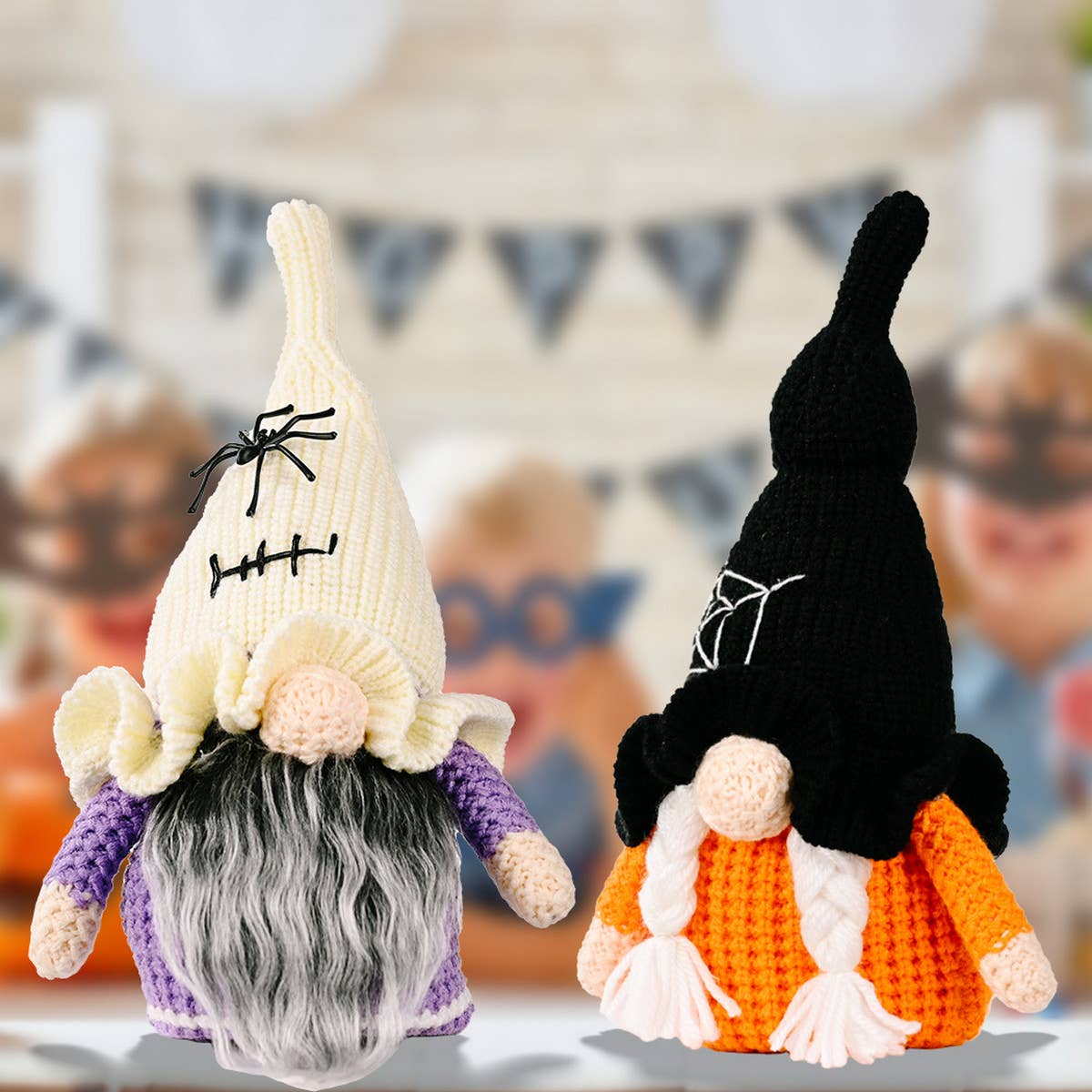 HALLOWEEN KNITTED RUDOLPH DOLL ORNAMENTS