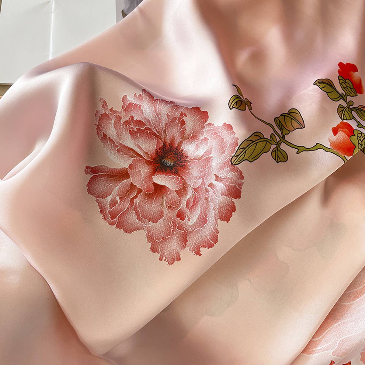 Elegant Printed Long Silk Scarf - Fashionable Wrap