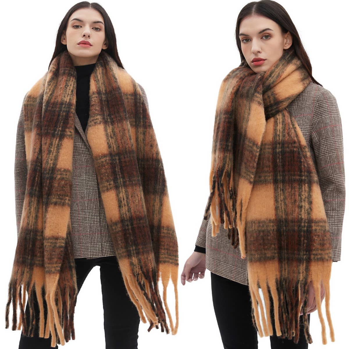 Coffee Melange Scarf ? Thick Winter Shawl Wrap