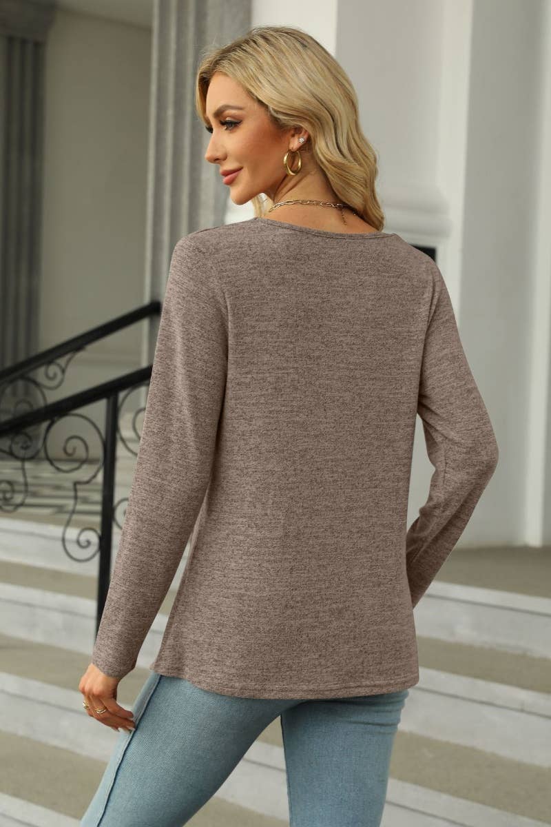 CWOSWL6536_WINTER SQUARE NECK LONG SLEEVE SPLIT TOP
