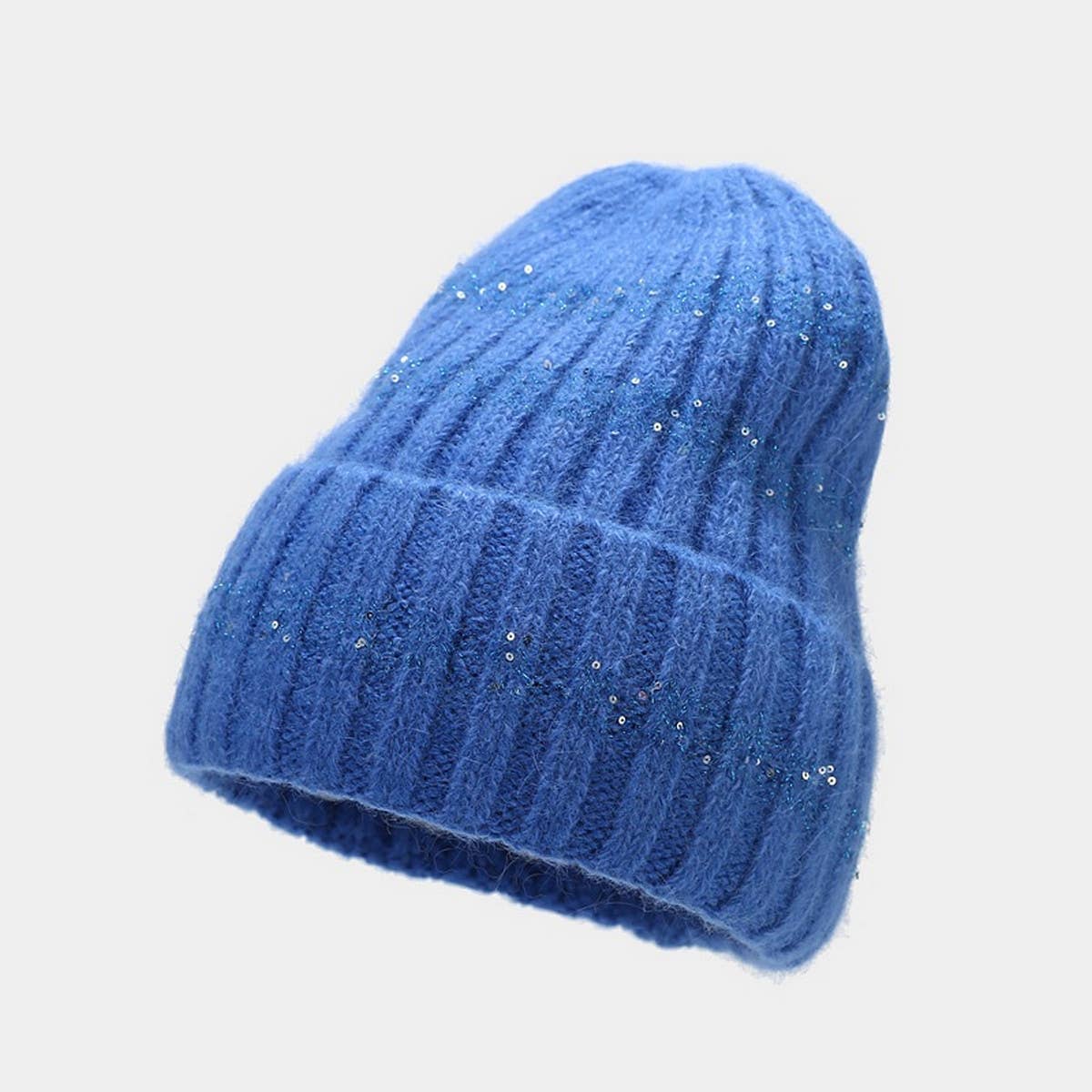 OUTDOOR COLD-PROOF CURLED SEQUINED KNITTED HAT_CWAH1604