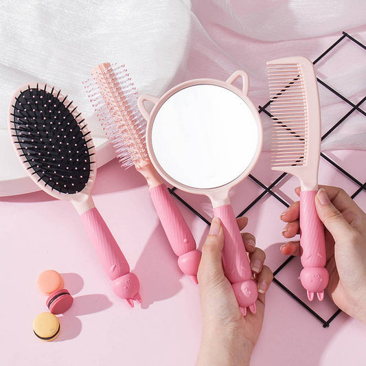 CARTOON RABBIT MIRROR COMB SET OF 4_CWMM0921
