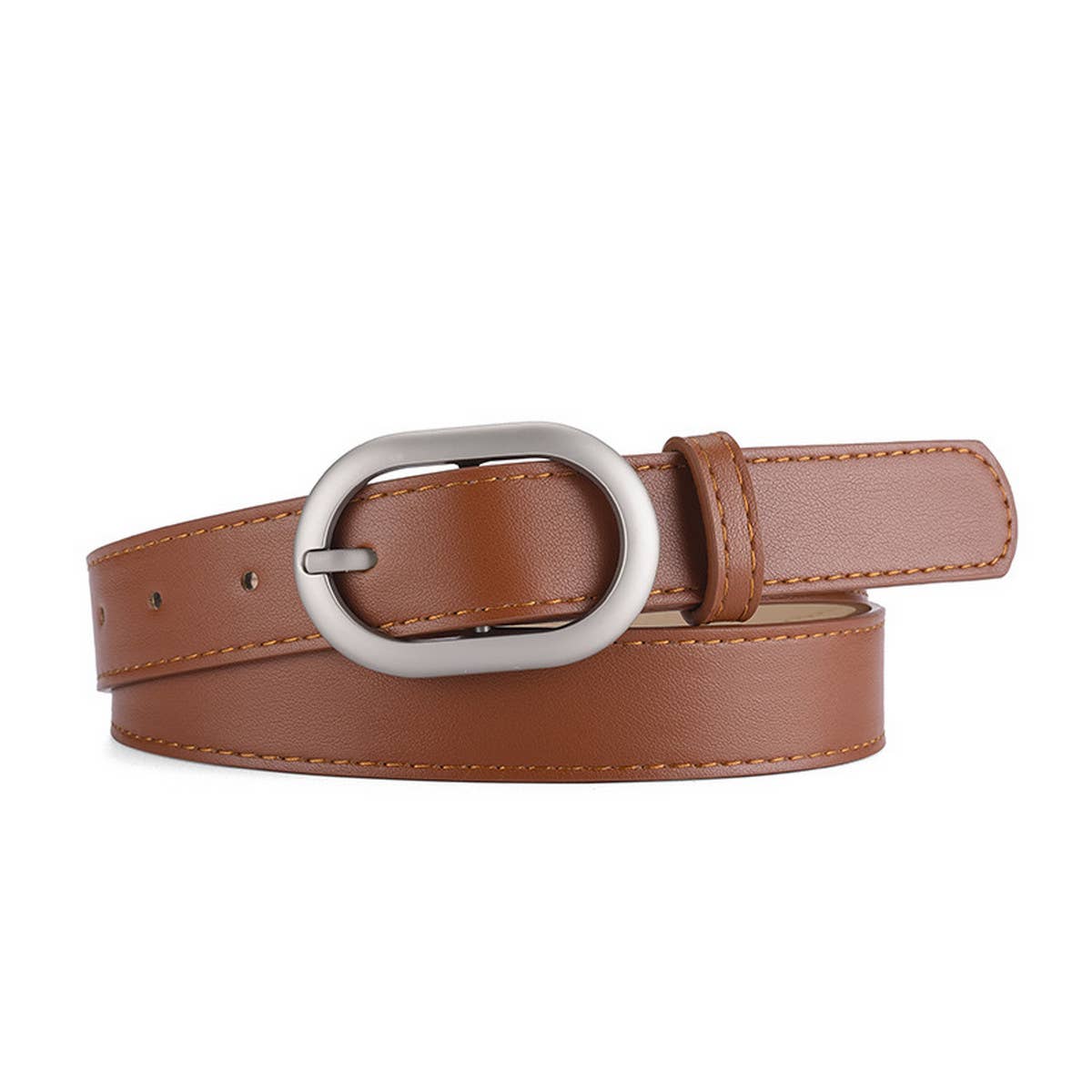 WOMEN NEW SLIM FIT OVAL PU BELT_CWABE0352