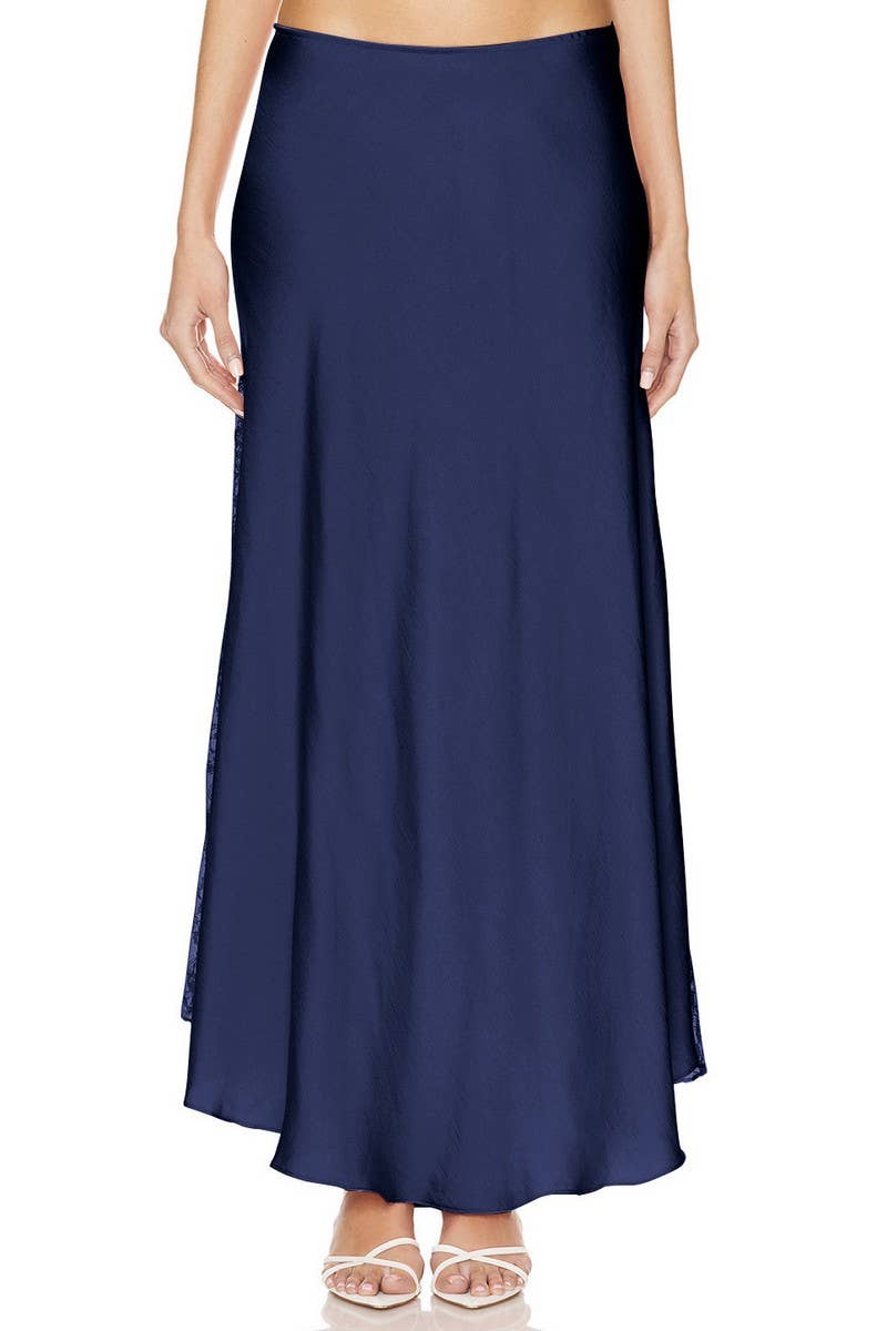 CWBLS0651_ELEGANT LACE PANEL A-LINE LONG SKIRT