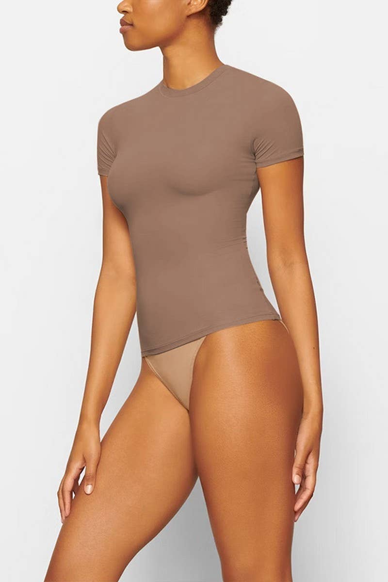 CWTBLS1913_SLIM FIT CROP TOP SEXY GIRL ROUND NECK T-SHIRT