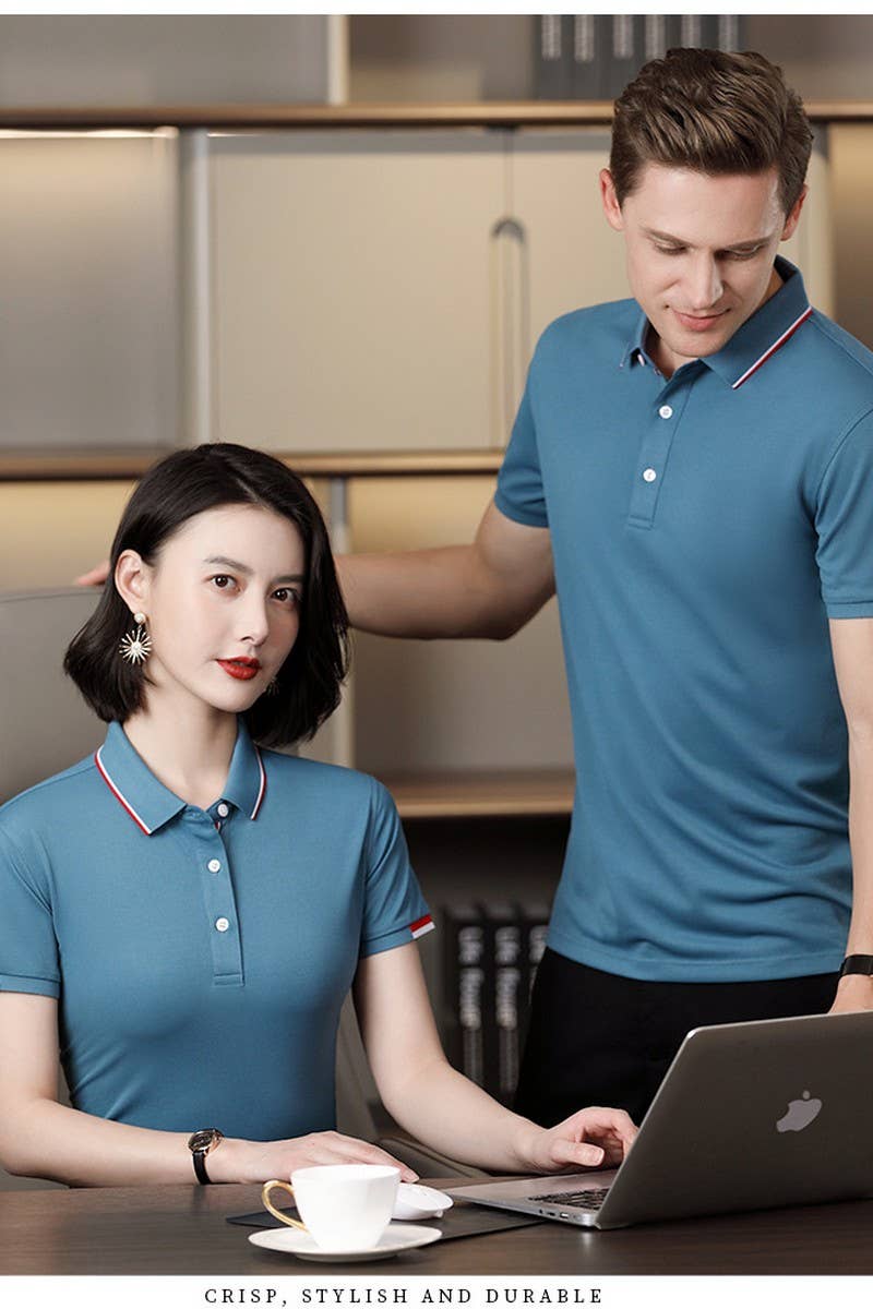 CWTBLS02441_COTTON EMBROIDERED CASUAL SHORT SLEEVE POLO