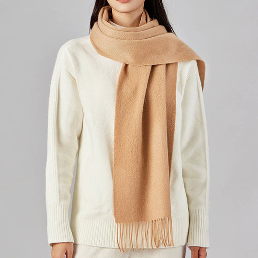 100% Wool Solid Scarf – Elegant Unisex Spring Wrap_CWASC1093