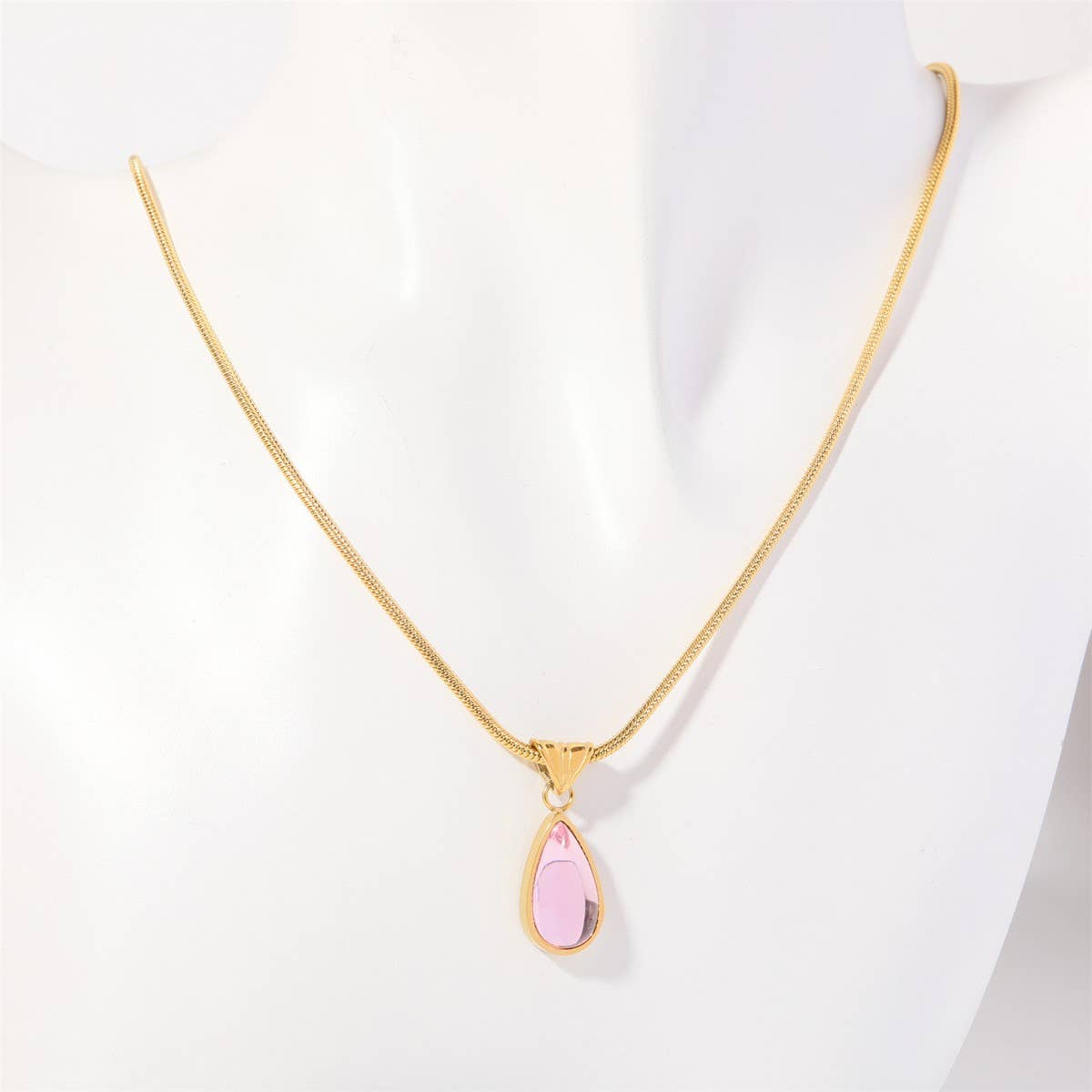 Fashionable water drop blue ocean necklace