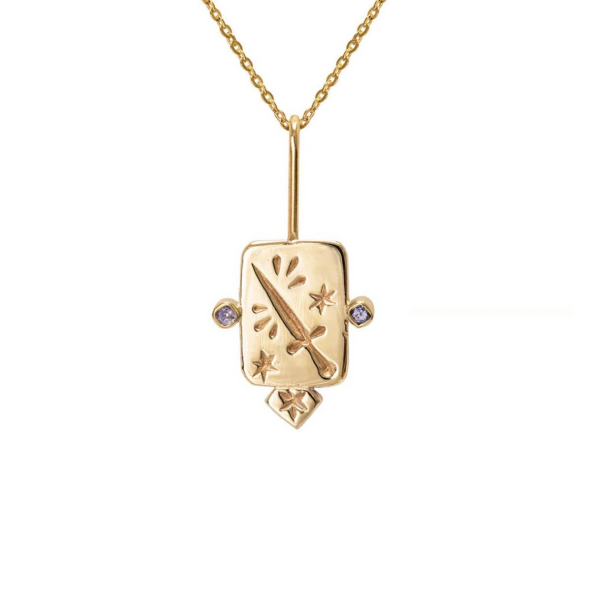 NEW STAINLESS STEEL ZIRCON SQUARE NECKLACE_CWMM3835