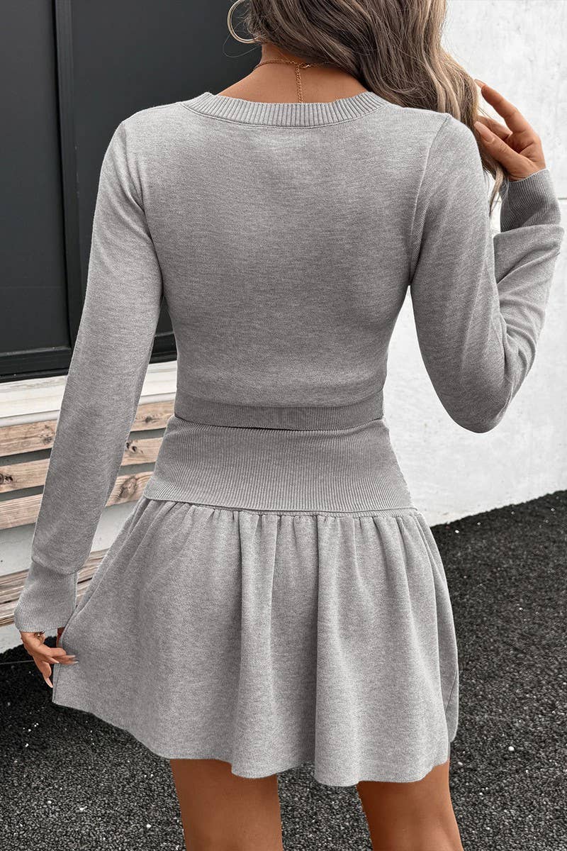 CWSTB2094_CREW NECK CROP KNIT LONG SLEEVE SET