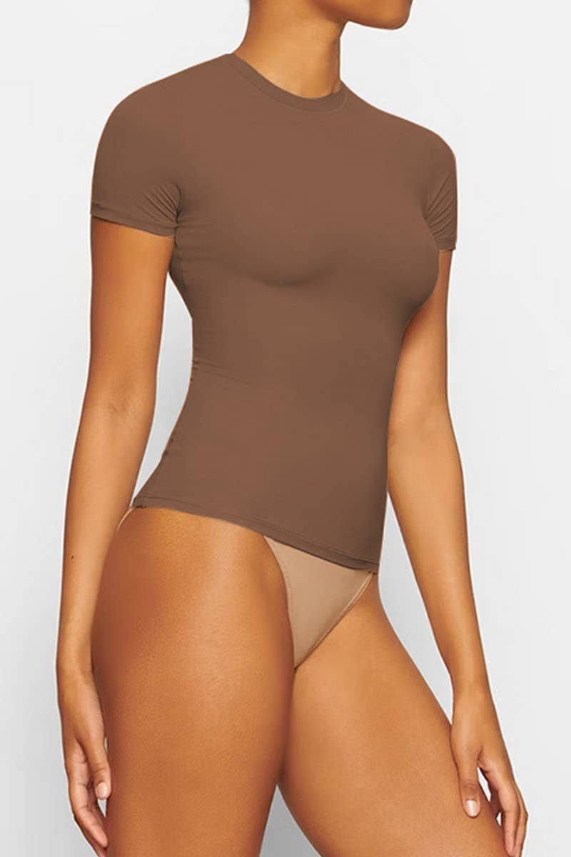 CWTBLS1913_SLIM FIT CROP TOP SEXY GIRL ROUND NECK T-SHIRT