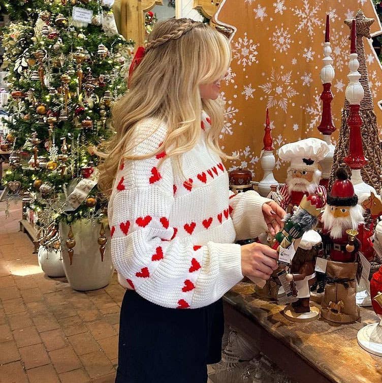 CREW-NECK LONG SLEEVE JACQUARD KNITTED SWEATER